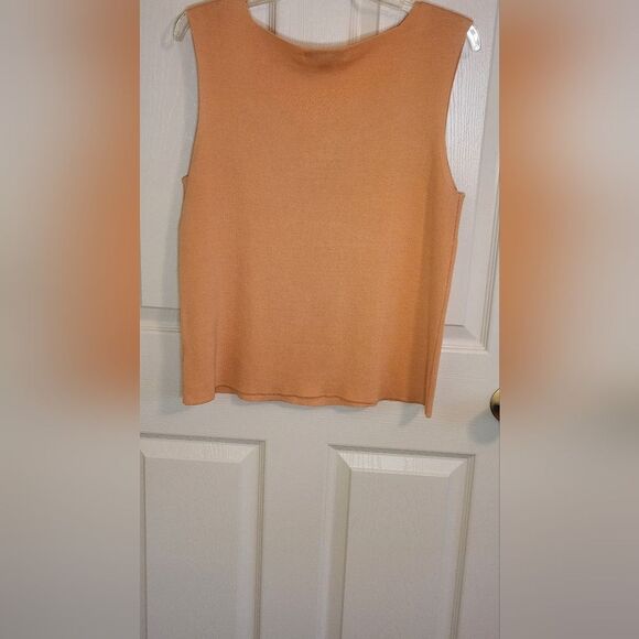 Coldwater Creek XL Royal Orange Knit SILK Blend Women's Sweater Tank - Picture 6 of 6